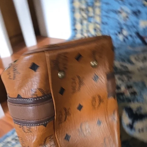 MCM Cognac Brown Visetos Top-Handle Satchel - Picture 4 of 6